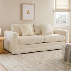 a living room filled with furniture and a rug