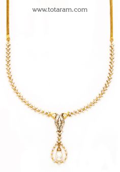 18 Karat Gold Diamond Necklace with Pearl - 235-DN262 - in 28.600 Grams for USD $6089.59. 
Made in India by Totaram Jewelers Online this product is in Gold - 18 Karat Gold  & is an excellent gift for Adult - Women. Ships fully insured with secured guaranteed delivery for free with your order over $250 from New Jersey USA & comes with 30 days exchange policy. Gold Diamond Necklace With Accents For Reception, White 22k Gold Necklace For Anniversary, Fine Jewelry Gold Bridal Necklace For Reception, Diamond Bridal Necklace In Yellow Gold For Reception, Gold Fine Jewelry Necklace For Reception, Gold Necklace For Reception Fine Jewelry, Luxury Yellow Gold Necklaces For Reception, Yellow Gold Diamond Bridal Necklace For Reception, Wedding Diamond Yellow Gold Pearl Necklace