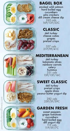 an image of a healthy lunch box with different foods in it and instructions to make it