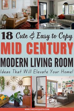 Mid Century Modern Living Room: 18 Ideas For A Beautiful New Take on a Classic - The Chic Quota Mid Century Country House, How To Add Color To Living Room, Mcm Decorating Ideas, Mcm Living Room Ideas, Small Mid Century Modern Living Room, Mid Century Modern Decor Ideas, Mcm Apartment, Mid Century Glam Living Room, Retro Home Decor Mid Century