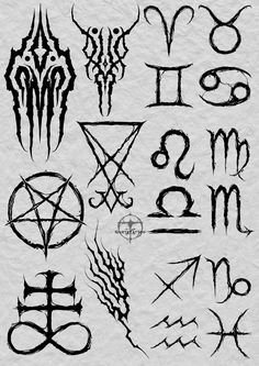 various symbols and numbers drawn on paper