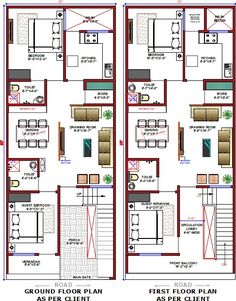 two story house plan with floor plans