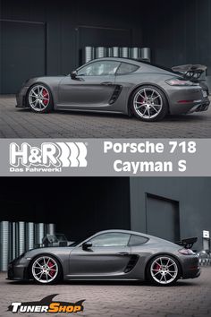 H&R coil springs lower the Porsche 718 Cayman S by up to 25mm. The lowered vehicle’s center of gravity improves driving performance and ensures a sportier look.
The improved driving dynamics ensure more direct steering, while the lowered center of gravity reduces the body's rolling movements. Cayman 718, Porsche Cayman S, Porsche 718 Cayman, Cayman S, Cayman Gt4, Porsche Cayman, Center Of Gravity, Zoom Zoom