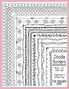 doodle borders with the teacher's stop logo in pink and white on it