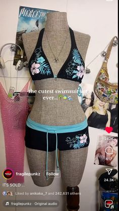 Gyaru Bathing Suit, 2000s Bathing Suits, Finding Inspiration, Cute Bathing Suits, 2000s Fashion Outfits, Cute Swimsuits, Cute Bikinis, Swimsuit Set, Dolce E Gabbana