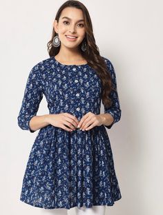 * Women Indigo Printed Cotton Longline Top Printed Kurti / Embroidered Short Kurti / Indian Tunic / Summer-Spring Evening Dress / Cotton Tunic Tops Boho Tunic / Hippie Dress / Tribal Print Top * Longline a-line top * Ethnic motifs print * Round neck, three-quarter, regular sleeves sleeves * Woven cotton * Button closure *Fabric:- Cotton  *Wash Care:- Hand Wash AVAILABLE IN 7SIZES THEY ARE IN FOLLOWING MEASUREMENTS IN INCHES:- XXS:- Bust-32/Waist-24/Length-32 XS:- Bust-34/Waist-26/Length-32 S:- Bust-36/Waist-28/Length-32 M:- Bust-38/Waist-30/Length-32 L:- Bust-40/Waist-32/Length-32 XL:- Bust-42/Waist-34/Length-32 XXL:- Bust-44/Waist-36/Length-32 NOTE ►►CUSTOMISATION We do customisation ️ ►►TRACKING We give full tracking to our valuable customers, you can track your package any time with tra Blue Bohemian Dress With Bandhani Print, Indigo Cotton Dresses With Floral Print, Indigo Cotton Dress With Floral Print, Blue Bohemian Bandhani Print Dress, Fitted Bohemian Dress With Bandhani Print, Blue Straight Kurta Dress With Printed Motifs, Blue Fitted Floral Print Kurta, Blue Long Sleeve Dress With Printed Motifs, Indigo Dresses With Printed Motifs