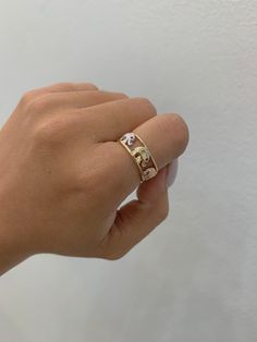 Elephant ring in 14k gold, 3 tones yellow rose and white gold, size 7 but we can make it to the custom you need, send a message if you have a question, item sold by piece, weigh undetermined. White 14k Gold Engraved Ring, White 14k Gold Hallmarked Engraved Ring, Elephant Ring, Yellow Roses, Rings Statement, Statement Rings, Elephant, Jewelry Rings, Beauty Book