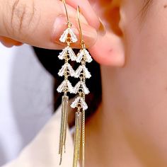 Material: Zinc alloy Metals Type: Copper Item Type: Earrings Style: Classic Earring Type: Drop Earrings Fine or Fashion: Fashion Gender: Women Gold Dangle Tassel Earrings For Summer, Elegant Tassel Drop Earrings For Summer, Elegant Summer Tassel Drop Earrings, White Tassel Earrings For Party, Elegant Gold Tassel Earrings For Summer, Elegant Summer Tassel Earrings, Gold Tassel Drop Earrings For Summer, Elegant Summer Tassel Earrings For Party, Tassel Earing