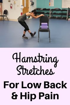 Tight hamstrings can cause lower back pain, hip pain, and even lead to muscle tears. Use these hamstring stretches with a chair to unlock those tight hamstring muscles. Stretches For Tight Hamstrings, Hamstring Stretches, Muscle Tear, Hamstring Muscles, Low Back Stretches, Tight Hamstrings, Back Stretches For Pain, Lower Back Pain Exercises, Hamstring Stretch