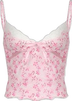 Lace Tops With Spaghetti Straps And Floral Print, Lace Spaghetti Strap Top With Floral Print, Trendy Pink Lace Tops, Fitted Pink Lace Tank Top, Trendy Lace Camisole, Pink Lace Tops With Spaghetti Straps, Pink Lace Top With Spaghetti Straps, Cute Sleeveless Lace Top, Cute Floral Print Camisole With Spaghetti Straps