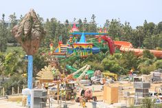 an amusement park with many rides and slides