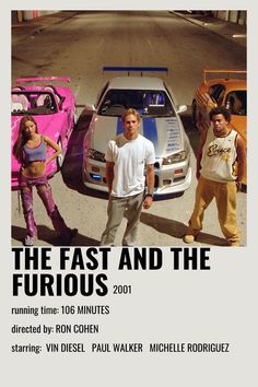 two men standing next to each other in front of a car with the words fast 2 fabulous