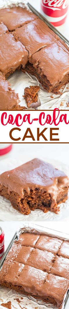 there is a chocolate cake that has been cut into squares and placed on a baking sheet