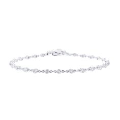 Sabel Collection 14K White Gold Diamond Bracelet White Gold Diamond Bracelet, Gold Diamond Bracelet, Link Chain Bracelet, Bracelets Gold Diamond, White Gold Bracelet, Diamond Bracelets, Bracelet Stack, White Gold Diamonds, Link Chain