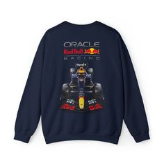 This sweatshirt makes a fantastic gift for any Redbull Racing fan. These sweatshirts are made from polyester and cotton. This combination helps designs come out looking fresh and beautiful. The collar is ribbed knit, so it retains its shape even after washing.  - Made with a medium-heavy fabric blend of 50% cotton and 50% polyester, this sweatshirt feels cozy and is the perfect choice for those colder months. - The classic fit along with the crew neckline deliver a comfy wearing experience with a clean-cut style. Meanwhile, the double-needle stitching at the shoulder, armhole, neck, waistband, and cuff seams add top-tier durability.   - Made using 100% ethically grown US cotton.  - Fabric blends: Heather Sport colors - 60% polyester, 40% cotton Red Crew Neck Sweatshirt For Fan Merchandise, Red Crew Neck Sweatshirt For Fans, Red Crew Neck Sweatshirt For Sports Events, Fun Sweatshirts, F1 Racing, Daughter Love, Red Bull, Fantastic Gifts, Cut And Style