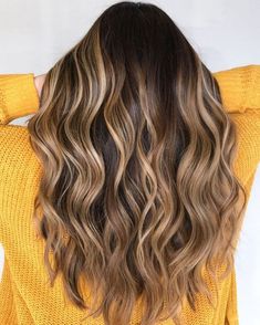 Dark Brown Hair with Caramel Blonde Highlights Platinový Blond, Best Blonde Highlights, Blonde Highlights With Lowlights, Blonde Highlights Ideas, Icy Blonde Highlights, Blonde Balayage Hair, Balayage Hair Color Ideas, Blonde Highlights On Dark Hair, Highlights Ideas