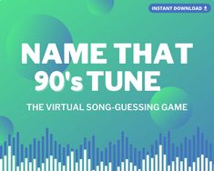 the title for name that 90's tune is shown in front of an abstract background