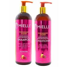 MIELLE Pomegranate & Honey Combo (SHAMPOO & CONDITIONER) - Rose 4U Beauty Honey Shampoo, Mielle Organics, Natural Hair Shampoo, Hair Balm, Good Shampoo And Conditioner, Babassu Oil, Shampoo For Curly Hair, Type 4 Hair, Thick Curly Hair