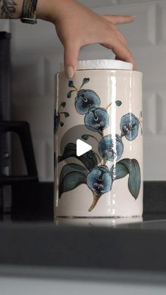 Cera Bien on Instagram: "🌸New Arrival 🌸  🌷Hand-painted Ceramic Paper Towel Holder  . #cerabien #uniquepieces  #kitcheninspiration  #foodstyling  #kitchenideas  #handmadewithlove  #orchidlover" Paper Towel Holder, Pottery Ideas, Towel Holder, Hand Painted Ceramics, Ceramic Painting, Paper Towel, Food Styling, Kitchen Inspirations