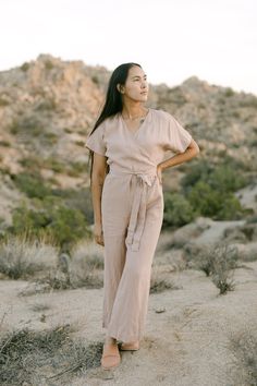 Aimee Dusty Peach Jumpsuit Linen Jumpsuit Loose Linen | Etsy Beige Overall Jumpsuit And Romper For Loungewear, Linen Jumpsuits And Rompers For Loungewear, Beige Overall Jumpsuit For Loungewear, Beige Linen Overall Jumpsuits And Rompers, Beige Linen Jumpsuits And Rompers For Loungewear, Beige Linen Overalls, Beige Linen Overalls Jumpsuit, Light Wash Button-up Jumpsuit Or Romper, Linen V-neck Jumpsuits And Rompers For Spring