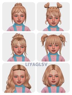 Hairs Sims4 Toddler TS4 CC Maxis Match Hair Sims 4 Cc Lookbooks Child, Baby Cc Sims 4 Hair, Sims 4 Hair Conversion, Ts4 Custom Content, Sims Cc Hair Kids, Miffy Sims 4 Cc, Sims 4 Cc For Toddlers, Maxis Match Toddler Cc