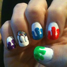 Paint drip nails:) Drip Nails, Drip Painting