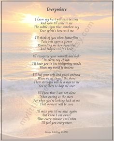 a poem written on the beach with sunset in background