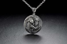 Sterling Silver Pendant Dragon, Dragons Jewelry, Necklace Dragons, Dragons Lover Gift, Handmade Silver Necklace, Dragons Pendant Looking for a unique and stylish accessory to add to your jewelry collection? Check out our Sterling Silver Dragon pendant! With intricate detailing and a fierce design, this piece is sure to make a statement wherever you go. Made from high-quality materials, this pendant is built to last and will add a touch of edgy elegance to any outfit. Don't wait - order yours tod Symbolic Jewelry With Unique Variations For Gifts, Oxidized Amulet Jewelry For Gift, Oxidized Finish Amulet Jewelry As Gift, Oxidized Finish Amulet Jewelry For Gift, Unique Medallion Wedding Jewelry, Unique Medallion Jewelry For Wedding, Unique Wedding Medallion Jewelry, Oxidized Pendant Jewelry For Anniversary, Oxidized Round Pendant Jewelry For Wedding