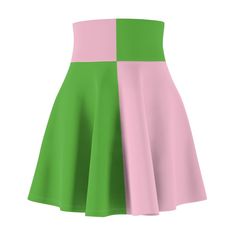 A versatile fit AOP skater skirt with a cozy, soft touch and a casual look. Inspired by the freedom of creativity, it will instantly become your everyday favorite. .: 95% Polyester 5% Spandex .: Versatile fit .: Printed on care label in black color .: White thread color Trendy Green Flared Skirt Bottoms, Trendy Green Lined Skirt, Trendy Multicolor Pleated Mini Skirt, Trendy Green Flared Mini Skirt, Pink Fitted Full Mini Skirt, Green Stretch Mini Tennis Skirt, Trendy Green Relaxed Skirt, Fitted Multicolor Pleated Mini Skirt, Fitted Color Block Skirt For Summer