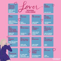 a poster with the words love's leading challenge written in pink, blue and purple