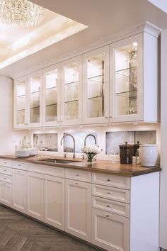 the kitchen is clean and ready for us to use in its new owner's home