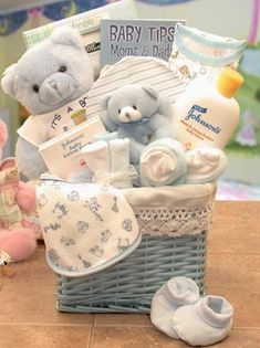 For a Beary Sweet Baby Boy - Simply Unique Baby Gifts Baby Boy Gift Baskets, Christening Gifts For Boys, Baby Gift Hampers, Baby Hamper