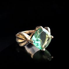 UTC Vintage Sterling Silver 925 Green Tourmaline Radiant Cut Cocktail Ring  Size 6.5  Stone 12 mm Band 3 mm In great pre-owned condition. Classic Green Tourmaline Jewelry, Formal Tourmaline Emerald Ring With Accent Stones, Formal Tourmaline Emerald Ring With Prong Setting, Formal Tourmaline Solitaire Jewelry, Classic Tourmaline Jewelry For May Birthstone, Formal Tourmaline Rings For May Birthstone, Formal Green Topaz Ring With Accent Stones, Anniversary Solitaire Tourmaline Jewelry, Anniversary Tourmaline Solitaire Jewelry