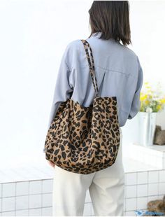 OrcaJump - Womens 2022 Canvas Leopard Print Top Handle Tote Bag Shopper Handbag for Daily Going Out - White, Gray, Brown Casual Fall Canvas Shoulder Bag, Casual Large Capacity Bag For Fall, Casual Bags For Errands With Top Carry Handle, Casual Bags With Top Carry Handle For Errands, Casual Fall Bucket Bag For Shopping, Trendy Fall Canvas Bag For Everyday Use, Casual Brown Canvas Bag With Top Carry Handle, Rectangular Leopard Print Bags For Daily Use, Leopard Print Large Capacity Rectangular Bag