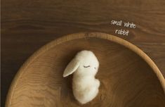 a stuffed animal sitting in a wooden bowl with the caption still living inside it