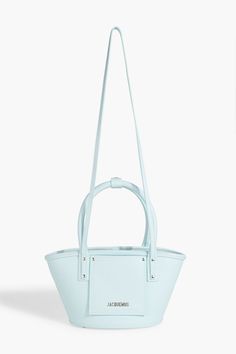 Jacquemus Bag, Open Top, Baby Bag, Embossed Leather, Emboss, Leather Tote, Baby Blue, Top Handle Bag, Card Holder