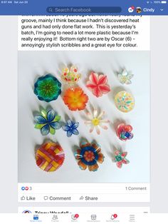 the facebook page has an image of many colorful flowers on it