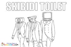 three men in suits and ties with the words skibid toilet