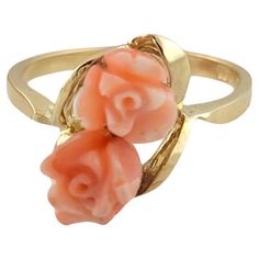 This gorgeous 10K gold ring features a beautifully detailed coral rose on top! Ring size: 6.5 Shank: 2mm Front: 13mm X 9.6mm X 9mm Weight: 2.95 g/ 1.9 dwt Hallmark: 10K Very good condition, professionally polished. Will come packaged in a gift box or pouch (when possible) and will be shipped U.S. Priority Mail Insured. MM053123/17KCS Coral Rose, 10k Gold Ring, Rose Ring, Jewelry Rings Engagement, 10k Gold, Priority Mail, Gold Ring, Gold Rings, Jewelry Rings