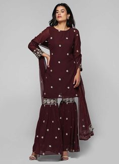 Zari Embellished Gharara Suit - Suits - Clothing - Women Saree Inspiration, Gharara Suits, Iftar Party, Party Suits, Iftar