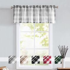 PRICES MAY VARY. Premium Quality: Yarn Dyed Woven Buffalo Checked Curtain Fabric KITCHEN VALANCE: 52”X 15”, 1 panel, Grey and white buffalo check valance curtains for window top. Classic and elegant buffalo check design curtains, fit well for modern, classical, antique, vintage, contemporary, trendy home decor. These woven semi sheer valance curtains provide an easy way to add color and style for a laidback comfort look. BUFFALO CHECK VALANCE CURTAINS : These eye catching plaid check window vala Modern Farmhouse Valance, Living Room Taupe, Curtains For Kitchen Window, Farmhouse Valances, Farmhouse Valance, Valances For Living Room, Curtains For Kitchen, Check Curtains