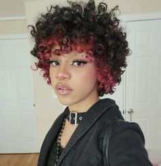 Red Curly Hair, Short Curly Haircuts, Hairdos For Curly Hair, Haircuts For Curly Hair, Pretty Hair Color, Goth Aesthetic, Dye My Hair