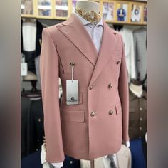 Limited Edition On The Site Www.Nanaloafers.Com Link In Bio Sizes: 34r-42r Reasonable Offers Accepted Only Tailored Pink Double Breasted Suit For Business, Tailored Pink Double Breasted Business Suit, Luxury Pink Blazer For Business, Pink Luxury Blazer For Business, Luxury Pink Double-breasted Blazer, Luxury Pink Business Blazer, Pink Luxury Business Blazer, Elegant Pink Double Breasted Suit For Business, Luxury Pink Blazer For Formal Occasions