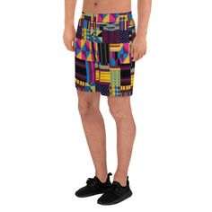 Kente Print Mens shorts, Ankara Mens swim trunks, Men's Athletic Long Shorts, African Print Mens shorts Sports outfits can be a lot of hassle, but with these long shorts there's no need for that. Just throw on a pair and go running, swimming, weight-lifting, or participate in any other activity that pops in your mind. These shorts won't let you down! * 96% polyester, 4% elastane (fabric composition may vary by 2%) * Fabric weight: 5 oz/yd² (169.5 g/m²) * Four-way stretch water-repellent microfib Casual Multicolor Boxer Briefs For Summer, Multicolor Surfing Shorts For Beach Season, Casual Multicolor Boxer Briefs For Beach, Multicolor Boxer Briefs For Sports In Summer, Multicolor Short Length Swim Trunks For Surfing, Casual Multicolor Short Boxer Briefs, Multicolor Sports Boxer Briefs, Summer Multicolor Athletic Shorts With Built-in Shorts, Beachwear Swim Trunks With Short Leg