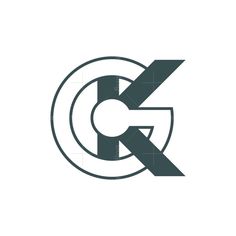 the letter g is inscribed in a circle with an arrow on it's side