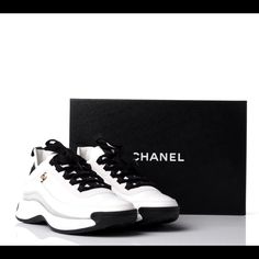 Used Chanel Velvet Calfskin & Mixed Fibers In Ivory Color. Size 9. Sold Out Everywhere. Comes With Complete Packaging. Has Some Stains But You Can Bring It To Your Local Shop For Cleaning.If You Have Questions Feel Free To Ask. Thanks Luxury White Platform Sneakers With Branded Insole, Luxury White Platform Sneakers For Streetwear, Luxury White High-top Sneakers With Laces, Luxury White Lace-up Platform Sneakers, White Platform Sneakers With Branded Heel, Luxury White Sneakers With Boost Midsole, Luxury Custom White Sneakers With Boost Midsole, Luxury White Sneakers, Luxury White Custom Sneakers