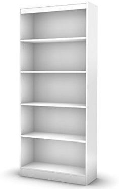 an empty white bookcase on a white background