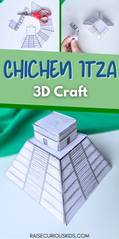 the instructions for how to make an origami tiza with 3d paper and scissors