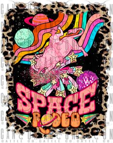 a poster with an image of a pink pony on it's back and the words space rock