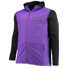 Bring a pop of Baltimore Ravens spirit to your outerwear in this Alpha full-zip jacket from Dunbrooke. For additional secure coverage and space, this midweight top offers two side zip pockets, a mesh-lined hood and a zipper garage. It also features a warm fleece lining and durable stretchy fabric perfect for bringing warmth to chilly outings. Topping it all off are its bold embroidered Baltimore Ravens graphics that showcase your unwavering support for the squad. Adjustable drawcord hem with pla M&t Bank Stadium, Nfl Baltimore Ravens, Uniform Design, Baltimore Ravens, Minnesota Vikings, Ravens, Big And Tall, Zip Jacket, Full Zip Hoodie